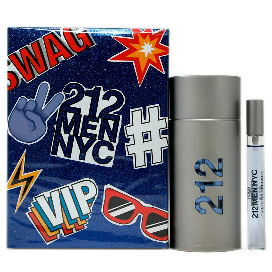 Foto de 212 Men de Carolina Herrera para hombre, 3,4 oz EDT, juego de regalo de 2 piezas