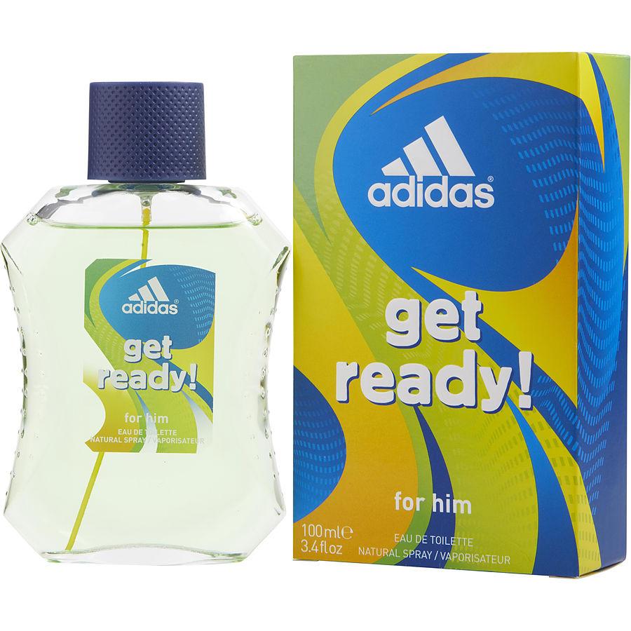 Adidas ¡Prepárate! Spray EDT para hombre de 3,4 oz, botella curvada transparente