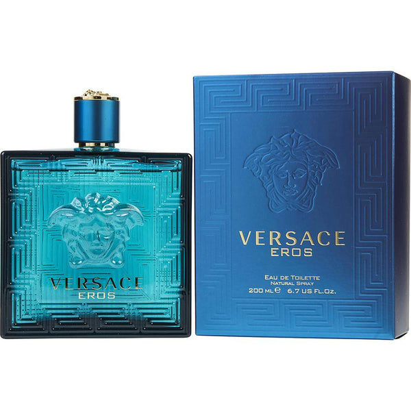 Versace Eros for Men 6.7 oz EDT spray, blue Medusa bottle, 200ml