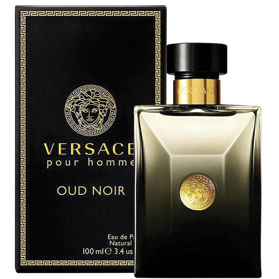 Versace Pour Homme Oud Noir 3.4 oz EDP botella de oro negro para hombre