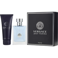 Versace Pour Homme de Versace para hombre, 3.4 oz EDT, set de regalo de 2 piezas