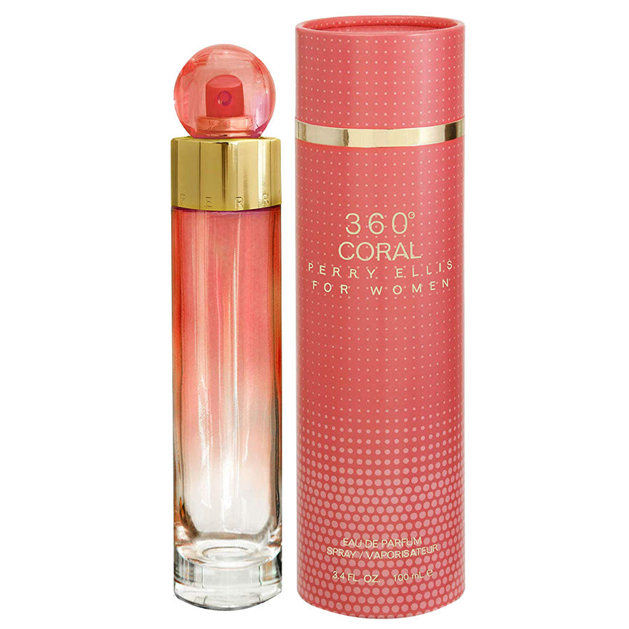 Perry Ellis 360° Coral for Women EDP 3.4 oz spray bottle, boxed
