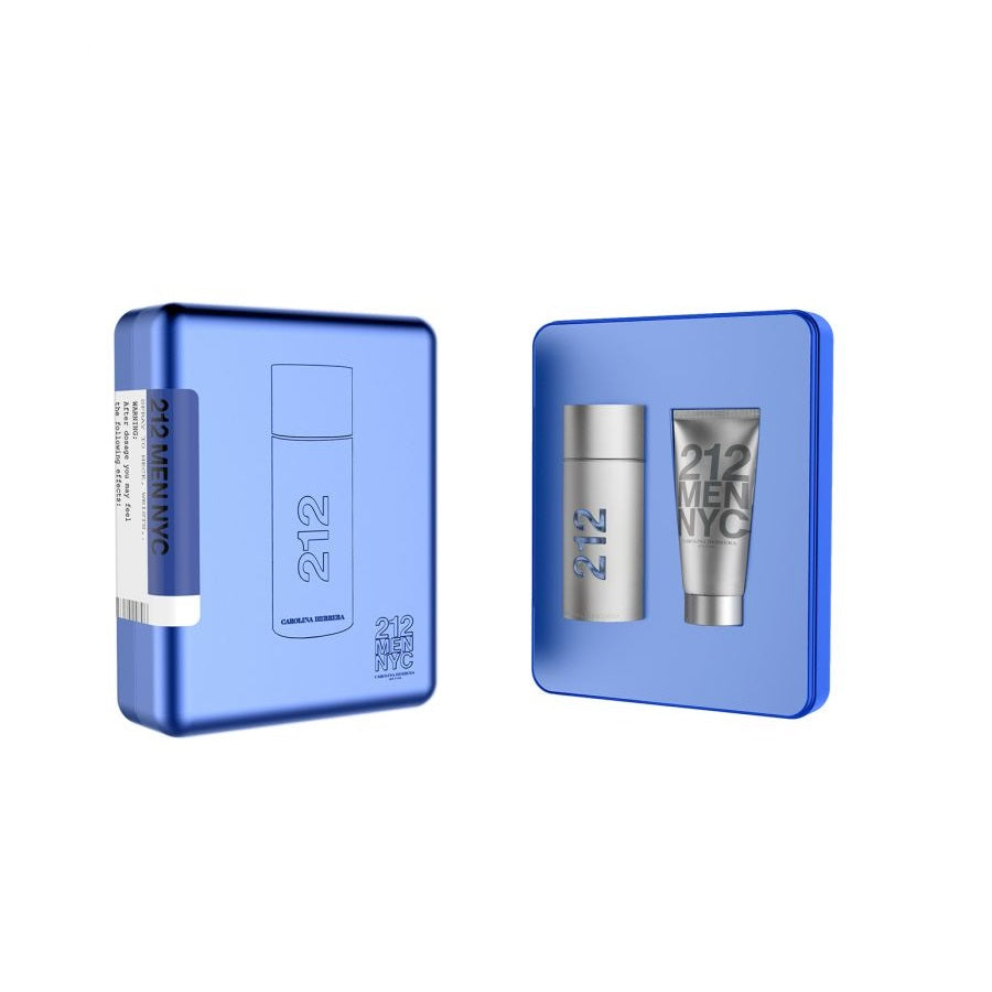 212 Men by Carolina Herrera 3.4 oz EDT 2-piece gift set, silver