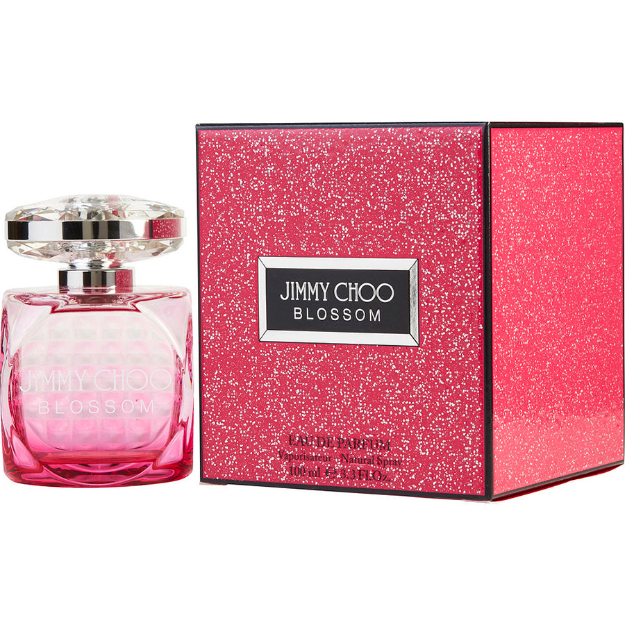 Jimmy Choo Blossom EDP para mujer, 3,4 oz, botella rosa con corte joya