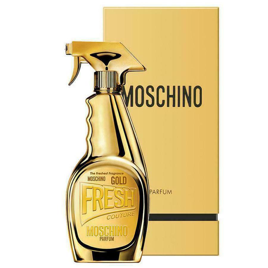 Gold Fresh Couture by Moschino women’s EDP, 3.4 oz, gold spray-bottle design