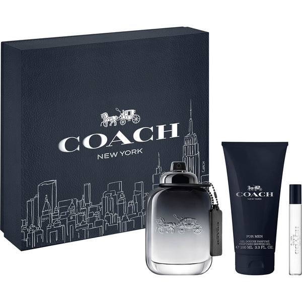 Coach for Men EDT 3.4 oz 3-piece gift set with shower gel & mini