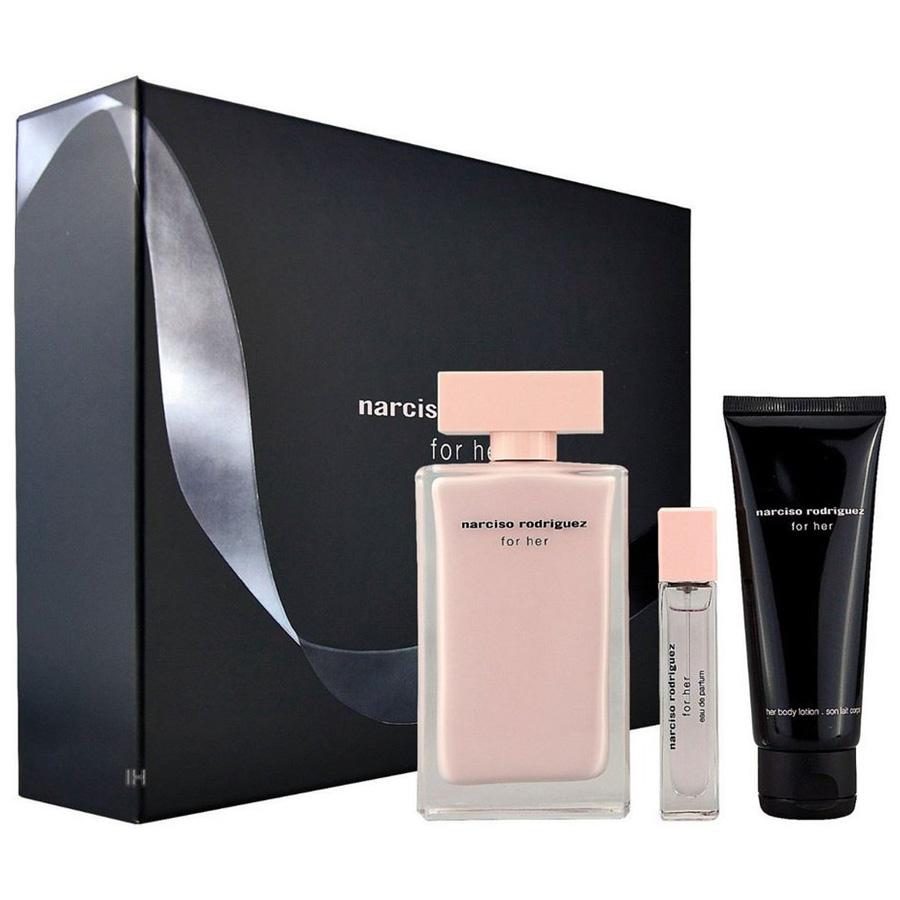 For Her Narciso Rodriguez women’s EDP three-piece pink gift set