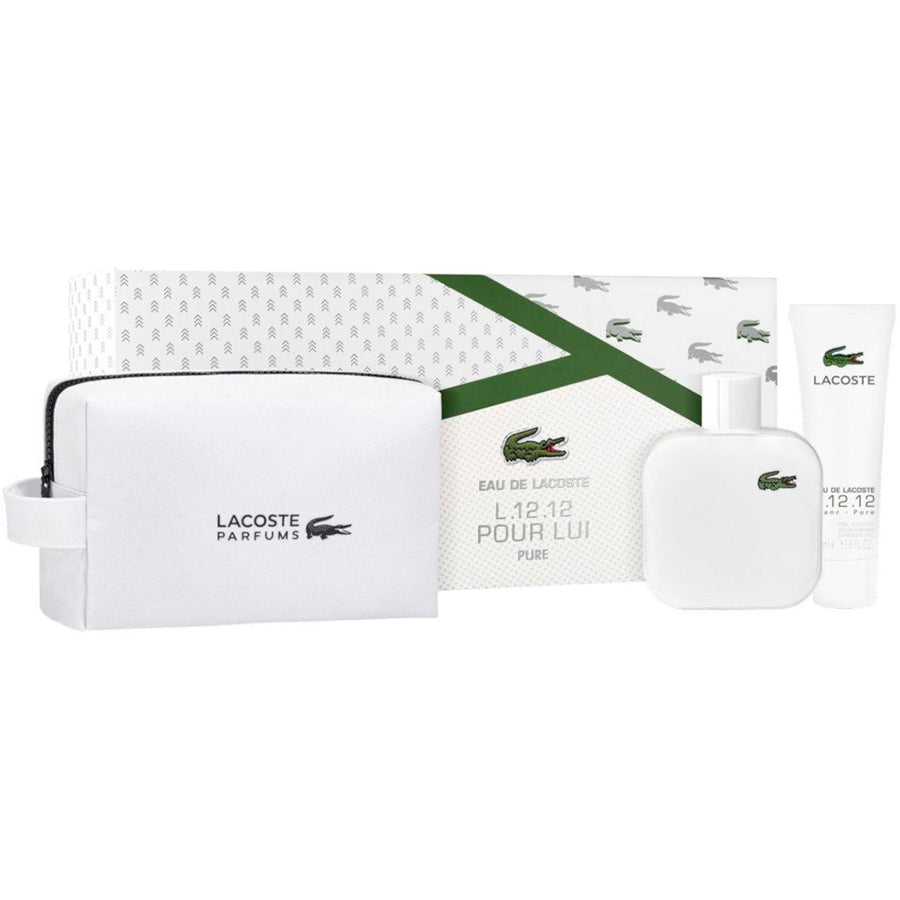 Foto de Blanc de Lacoste para hombre, 3,4 oz EDT, juego de regalo de 3 piezas