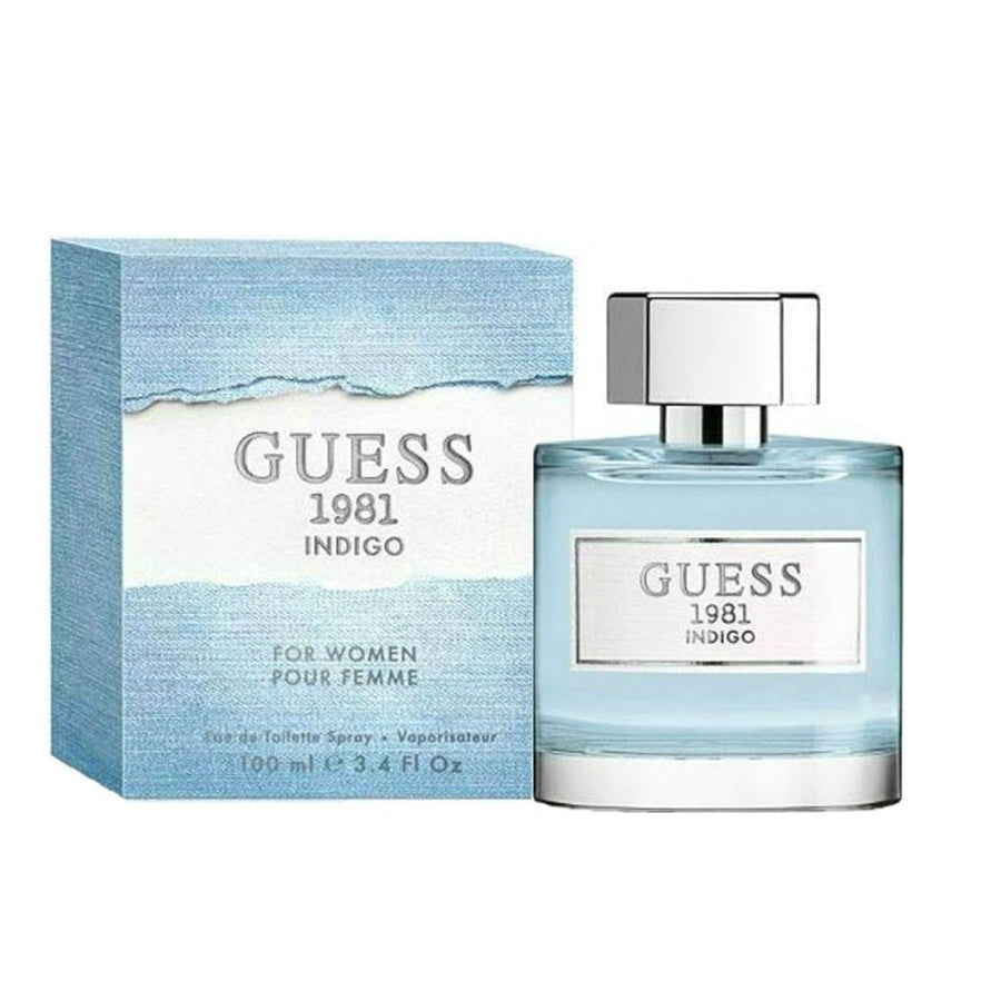 Guess 1981 Indigo perfume 3.4 oz blue EDT bottle