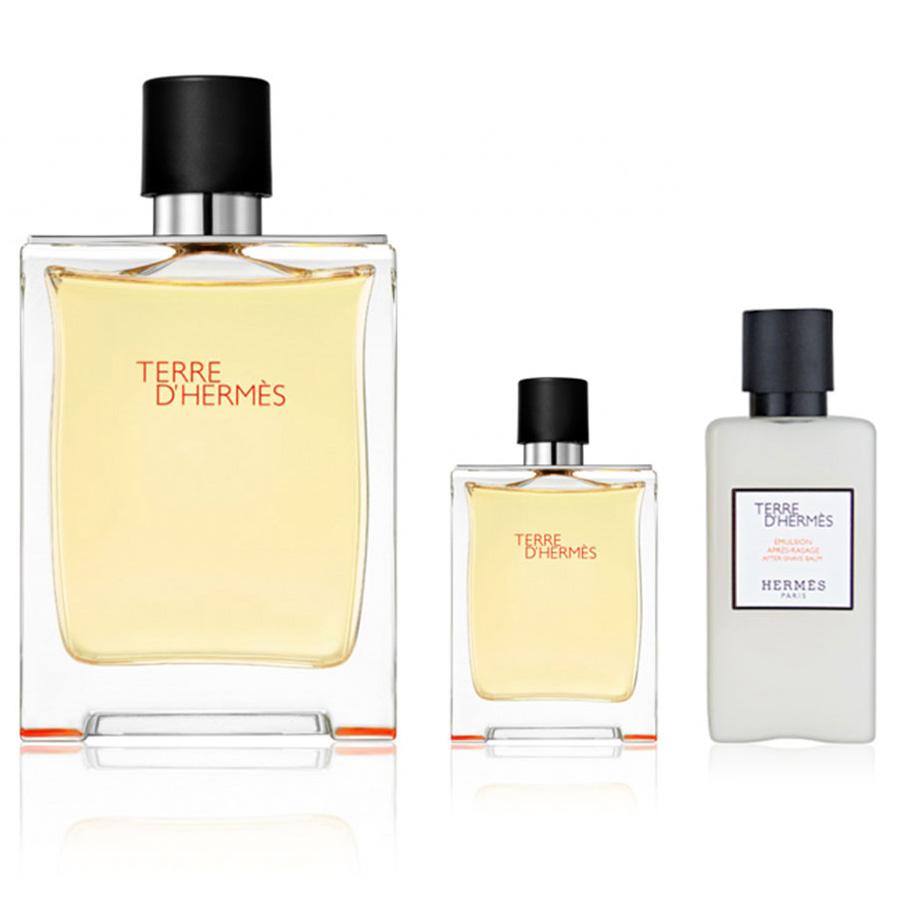Hermès Terre d’Hermès men’s EDT 3-pc gift set, 3.4 oz bottle