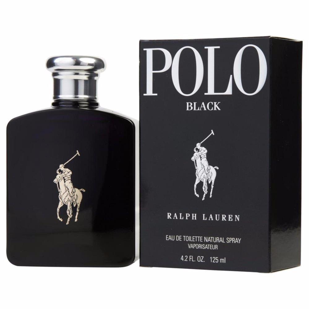 Polo Black by Ralph Lauren EDT para hombre, botella negra brillante de 4,2 oz