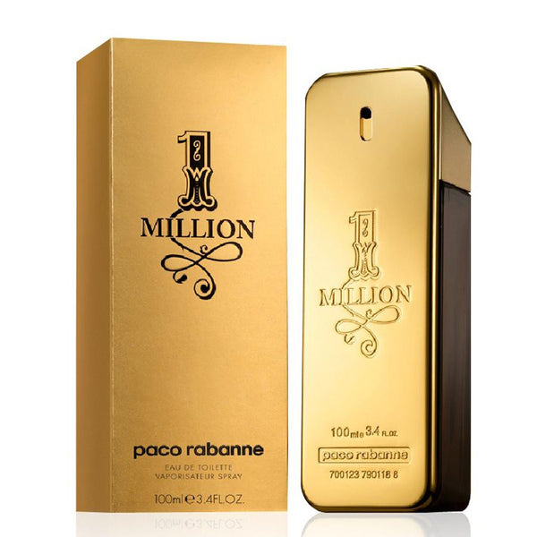 Paco Rabanne 1 Million EDT cologne, 3.4 oz bottle shaped like gold bar