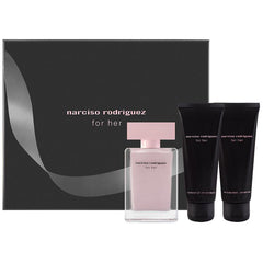 Para ella de Narciso Rodríguez para mujer, 1.6 oz EDP, set de regalo de 3 piezas