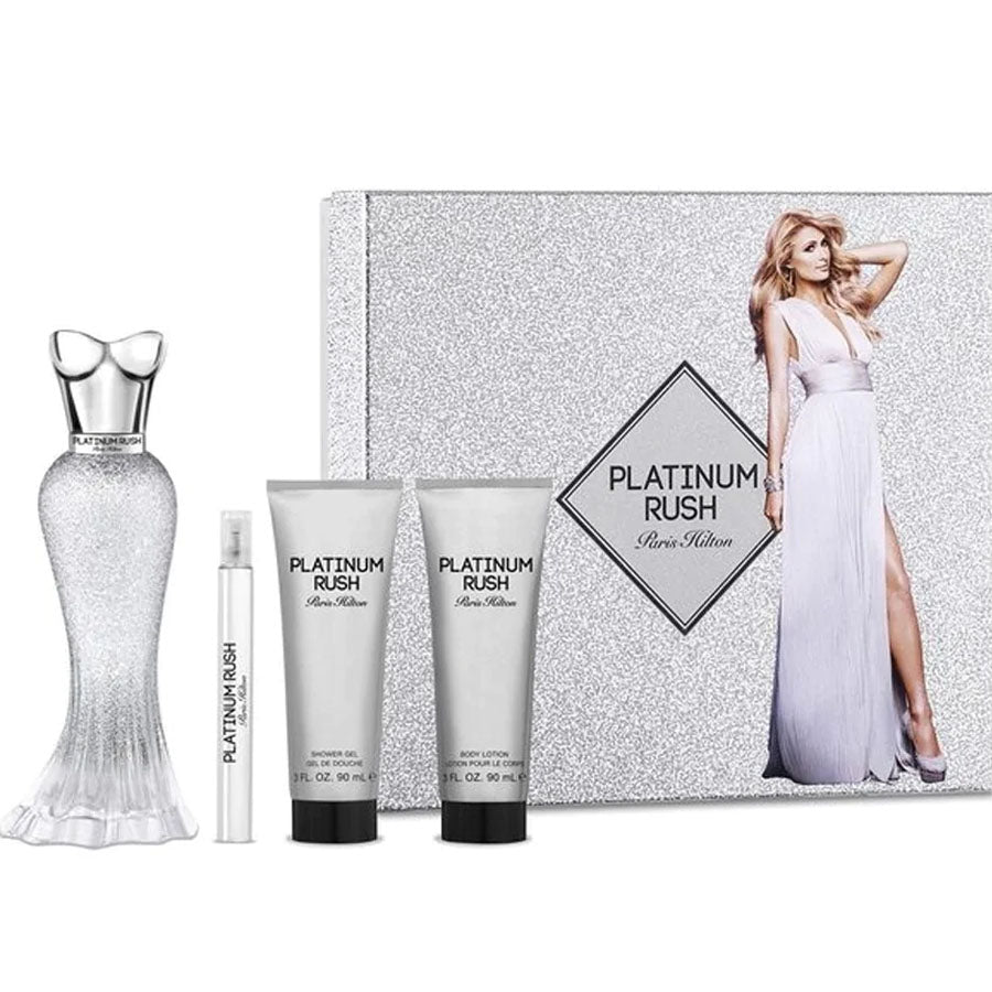 Paris Hilton Platinum Rush women’s EDP 4-piece gift set 3.4 oz