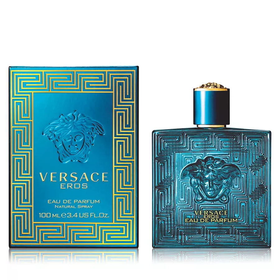 Eros by Versace Men 3.4 oz EDP Spray botella Medusa azul