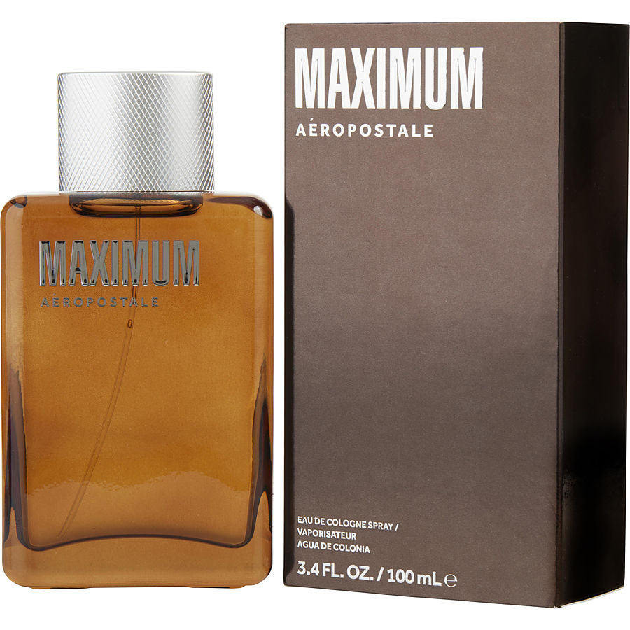Maximum by Aéropostale men's 3.4 oz cologne amber glass bottle