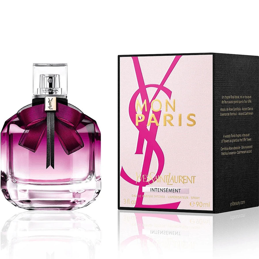 Mon Paris Intensément EDP para mujer, botella con cinta fucsia de 3,0 oz
