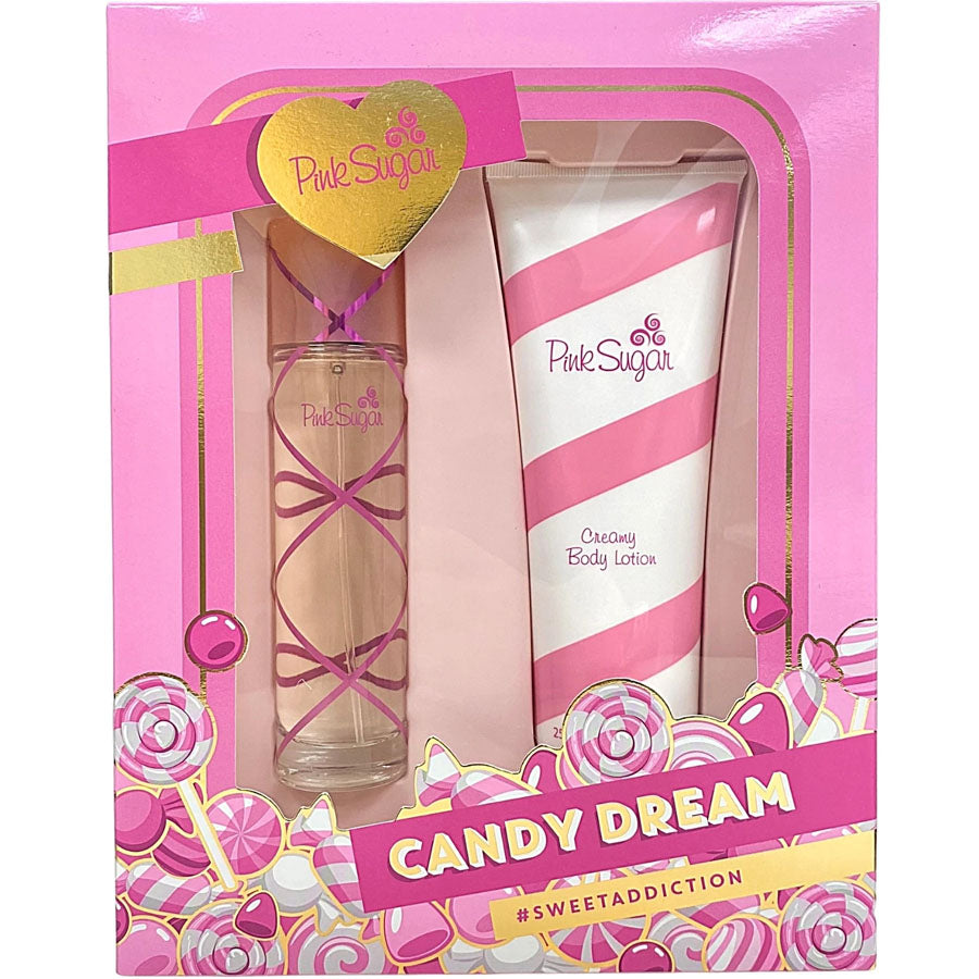 Aquolina Pink Sugar women EDT 3.4 oz 2pc gift set perfume and shower gel