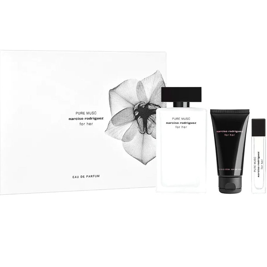 For Her | by Narciso Pure Musc EDP for Set Rodriguez Women Gift 3.4 PLA 3PC oz