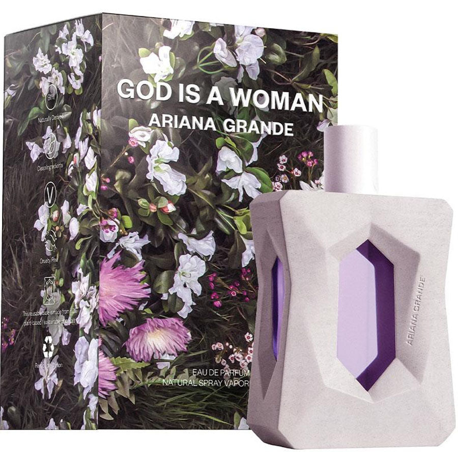 Perfume God Is a Woman de Ariana Grande EDP, 3.4 oz, botella de lavanda