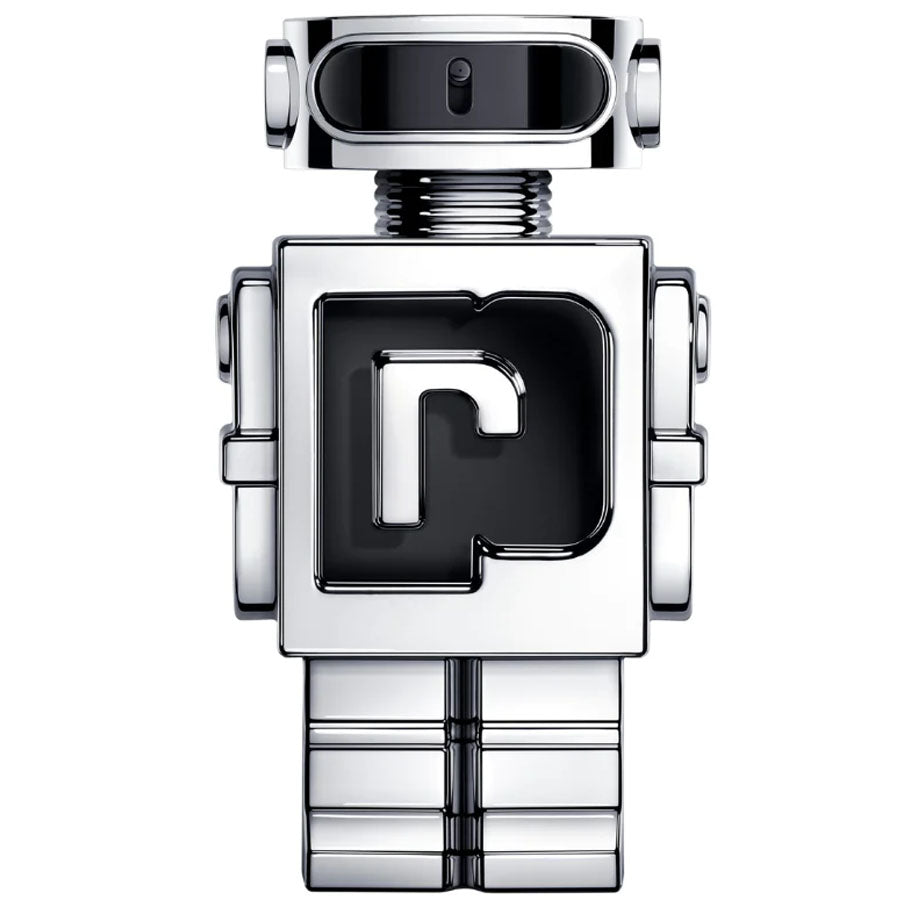 Probador de EDT para hombre Paco Rabanne Phantom, 3,4 oz, botella robot cromada