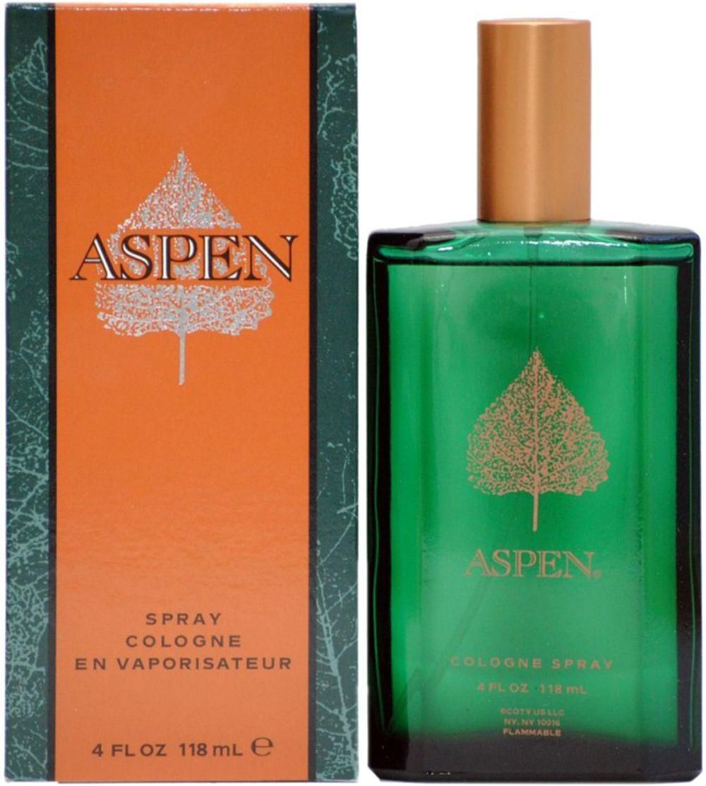 Colonia masculina Aspen by Coty 4.0 oz EDC, botella verde con hoja