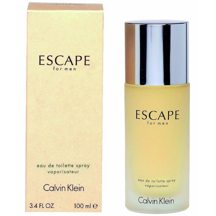 Escape by Calvin Klein men’s EDT 3.4 oz clear cylindrical bottle