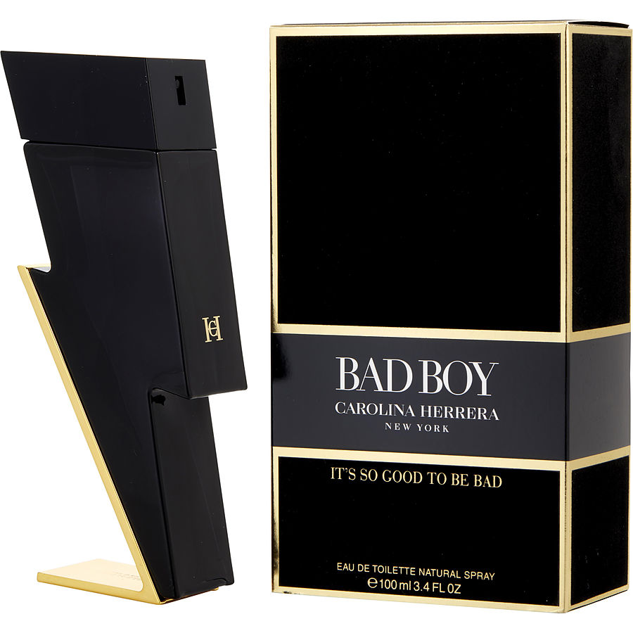 EDT para hombre Bad Boy de Carolina Herrera, botella con forma de rayo de 3,4 oz