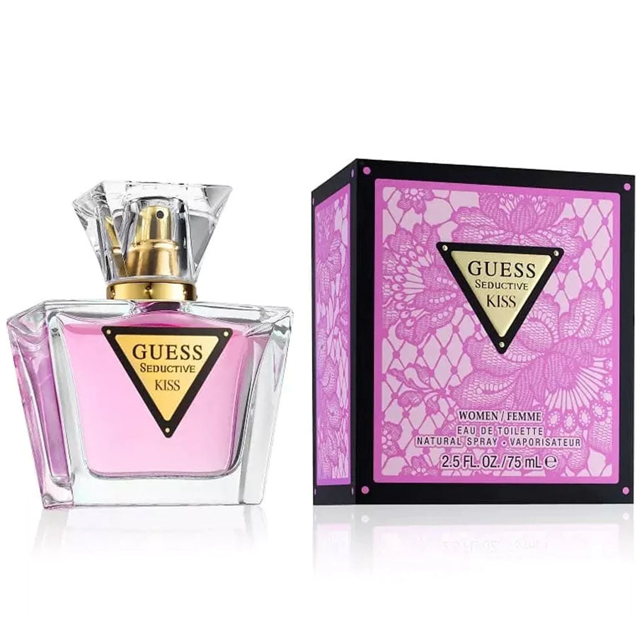 Guess Seduction Kiss EDT para mujer, 2,5 oz, botella de jugo rosa