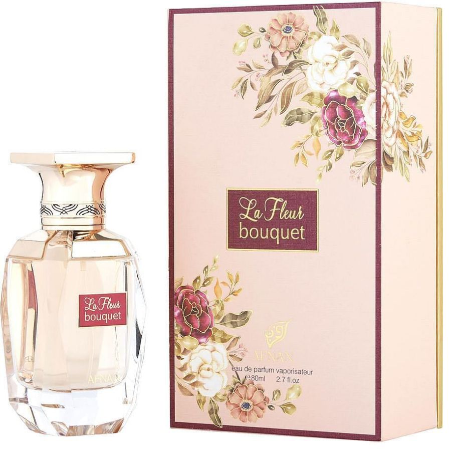 Perfume EDP para mujer Afnan La Fleur Bouquet, 3,4 oz, botella rosa