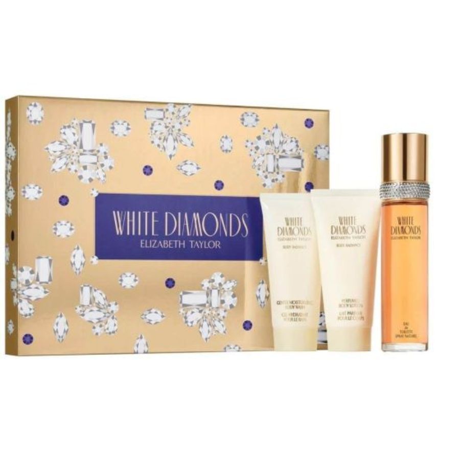 White Diamonds by Elizabeth Taylor women’s gift set, 3.4 oz EDT trio