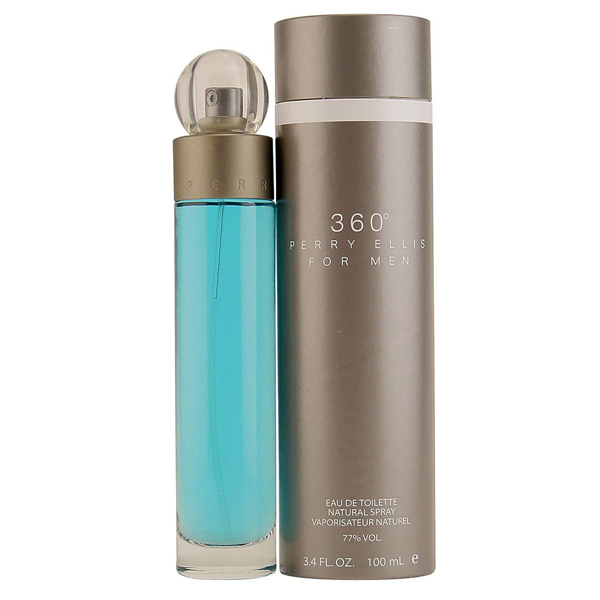 360° by Perry Ellis EDT 3.3 oz blue cylinder bottle
