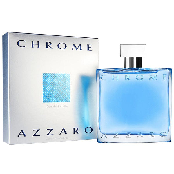 Azzaro Chrome men’s 3.4 oz EDT spray, blue juice, chrome cap