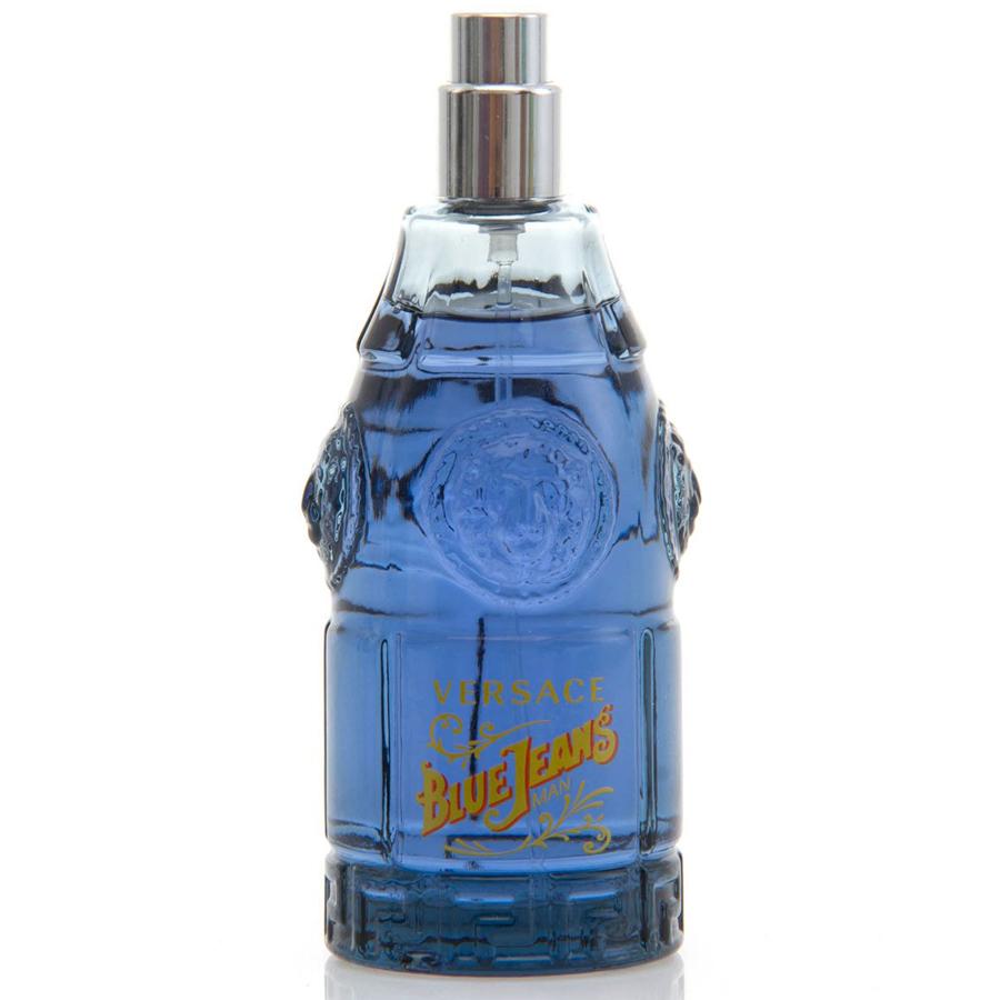 Probador de EDT para hombre Blue Jeans by Versace, spray de 2,5 oz, botella azul