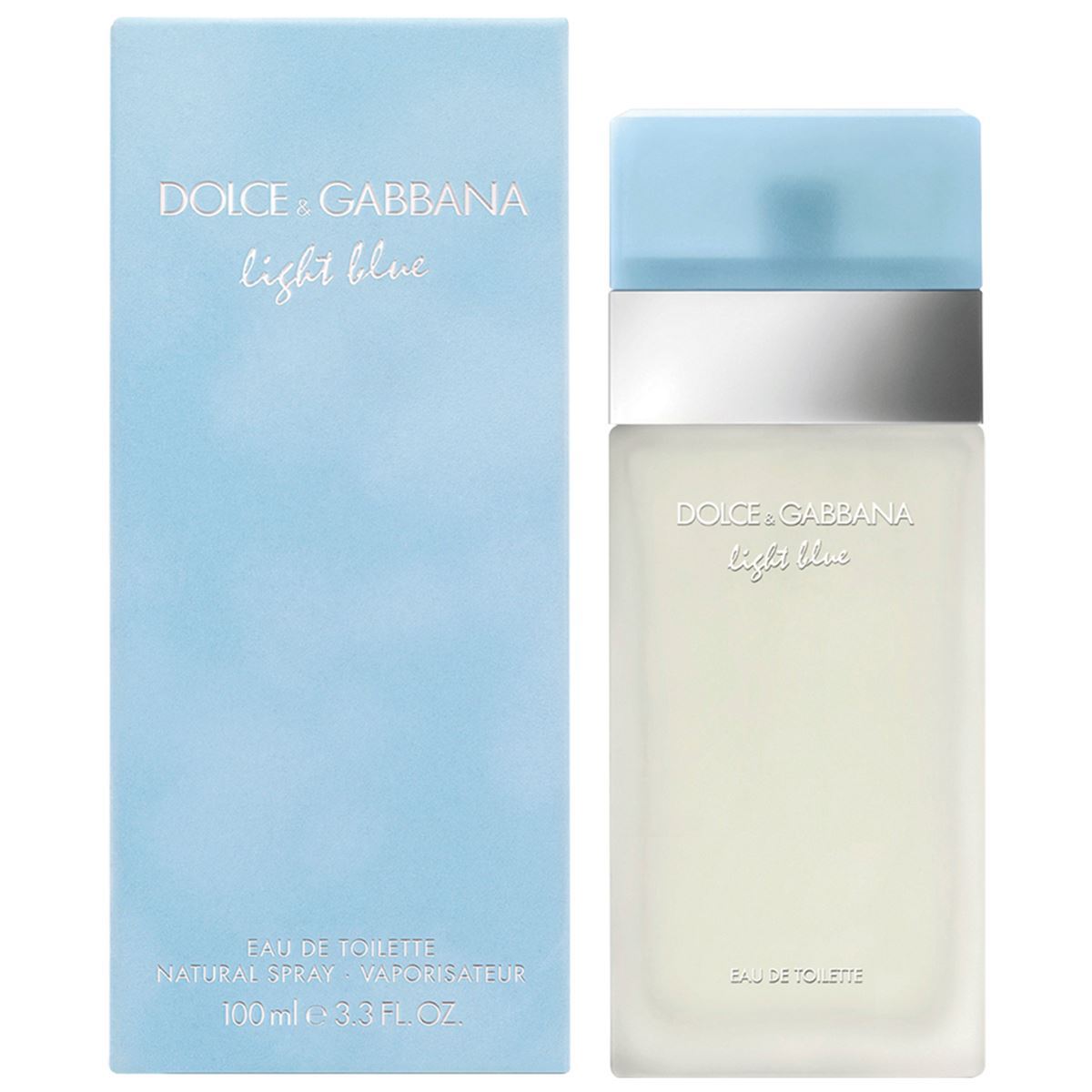 Dolce & Gabbana Light Blue EDT para mujer de 3,4 oz, botella esmerilada, tapa azul