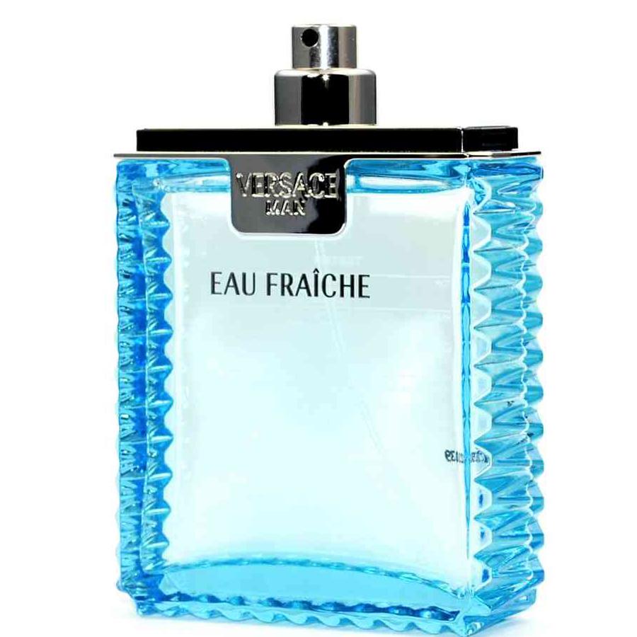 Probador Versace Man Eau Fraiche EDT, colonia para hombre de 3,4 oz, botella azul
