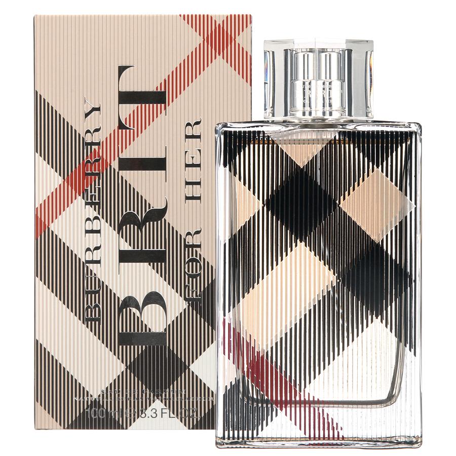 Burberry Brit EDP 3.4 oz check-pattern bottle for women