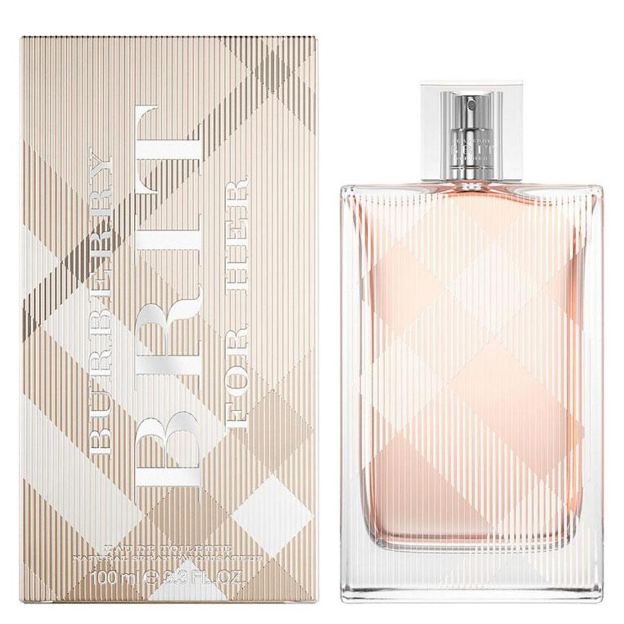 Burberry Brit by Burberry women’s EDT spray 3.4 oz check bottle