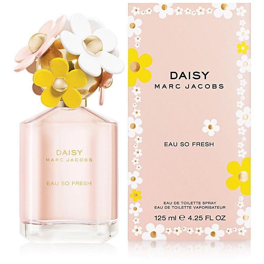 Marc Jacobs Daisy Eau So Fresh EDT de 4,2 oz para mujer, gorra de margarita